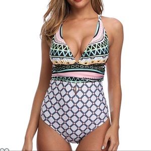 One Piece Colorful Swimsuit!